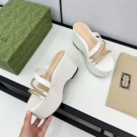 Gucci Women's White Signoria Platform Slide Sandal