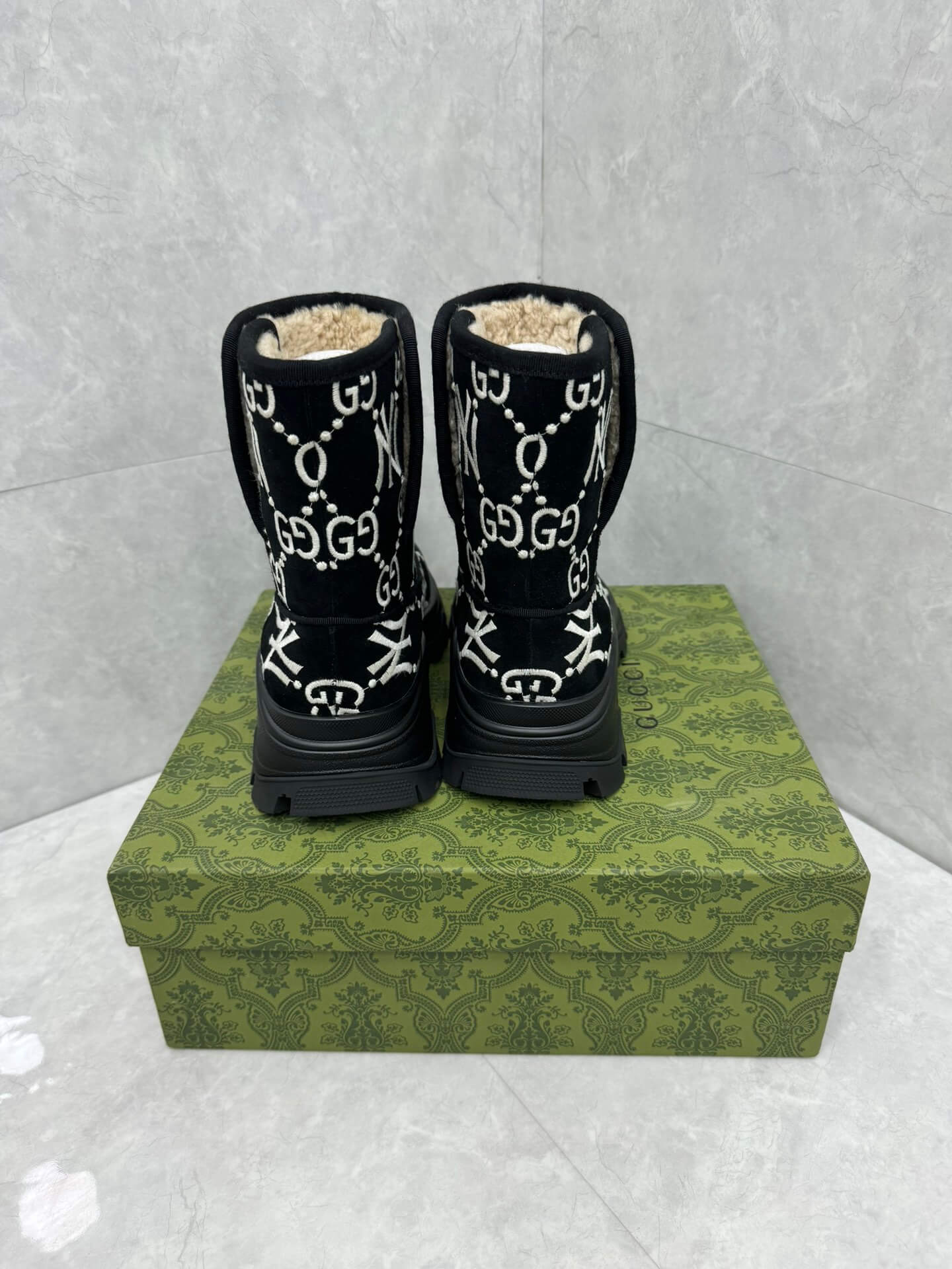 Gucci GG and Yankees Black Ankle Boot - Image 3
