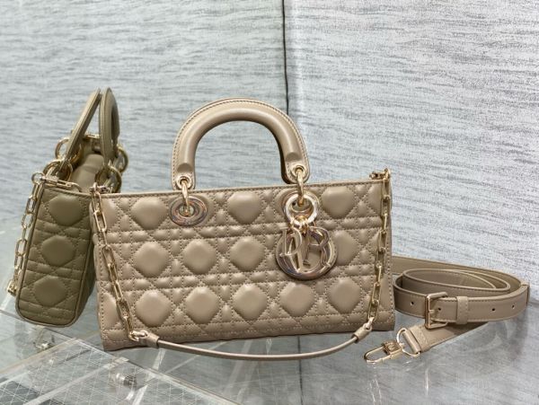 Dior Beige Lady D-Joy Leather Lambskin