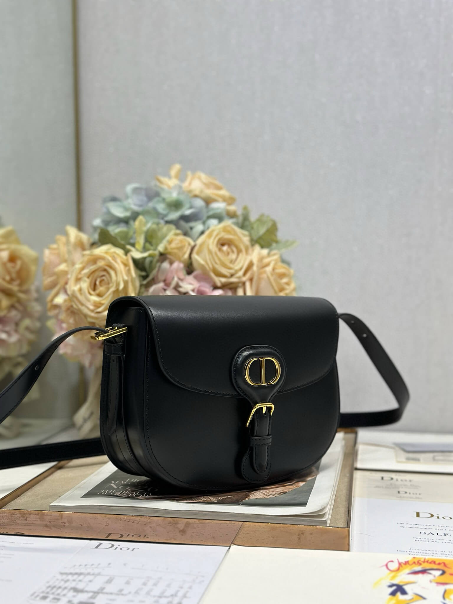 Dior Black Leather Bobby Shoulder Bag Size Small - Image 2