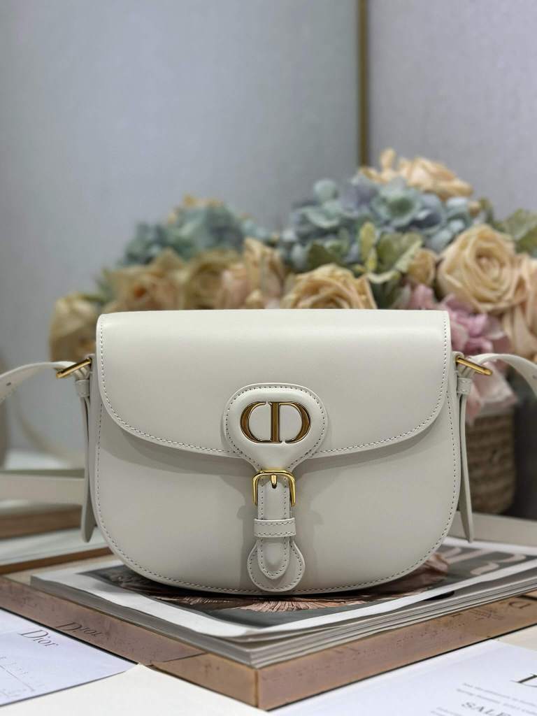 Dior White Leather Bobby Shoulder Bag Size Small