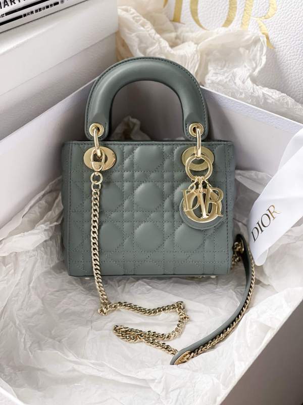 MINI LADY Pearlescent Cannage Lambskin DIOR BAG GERY