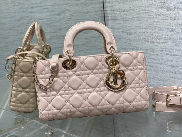 Dior Beige Small Lady D-Joy Bag Leather Lambskin.