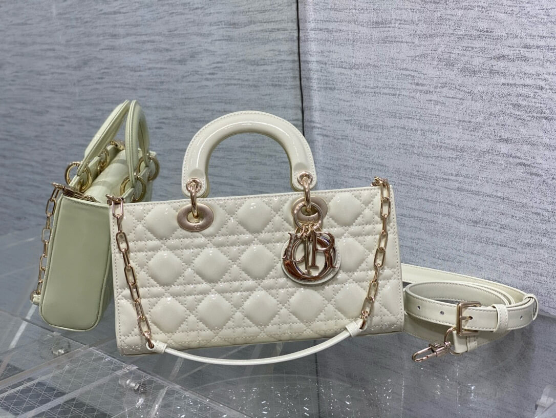 DIOR Cannage Lady D-JOY Shoulder Handbag Calfskin White