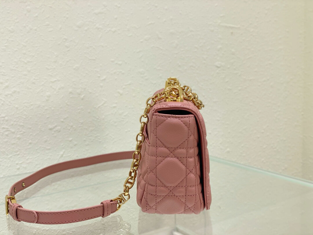 Dior Small Caro Bag Antique Pink Cannage Calfskin - Image 3