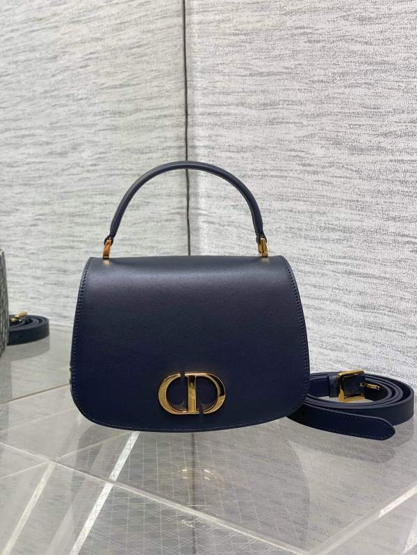 DIOR 30 Montaigne Leather Small Handbag Women's Black