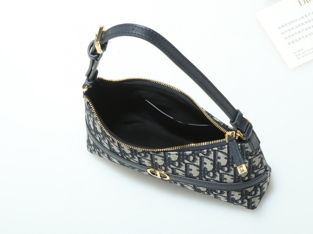 Dior 30 Montaigne Mini Hobo Shoulder Bag Navy Blue - Image 3