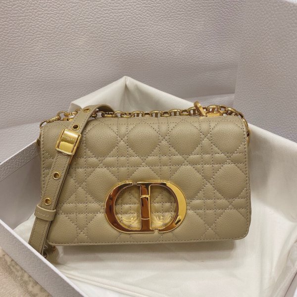 Dior Small Caro Bag Beige Cannage Calfskin