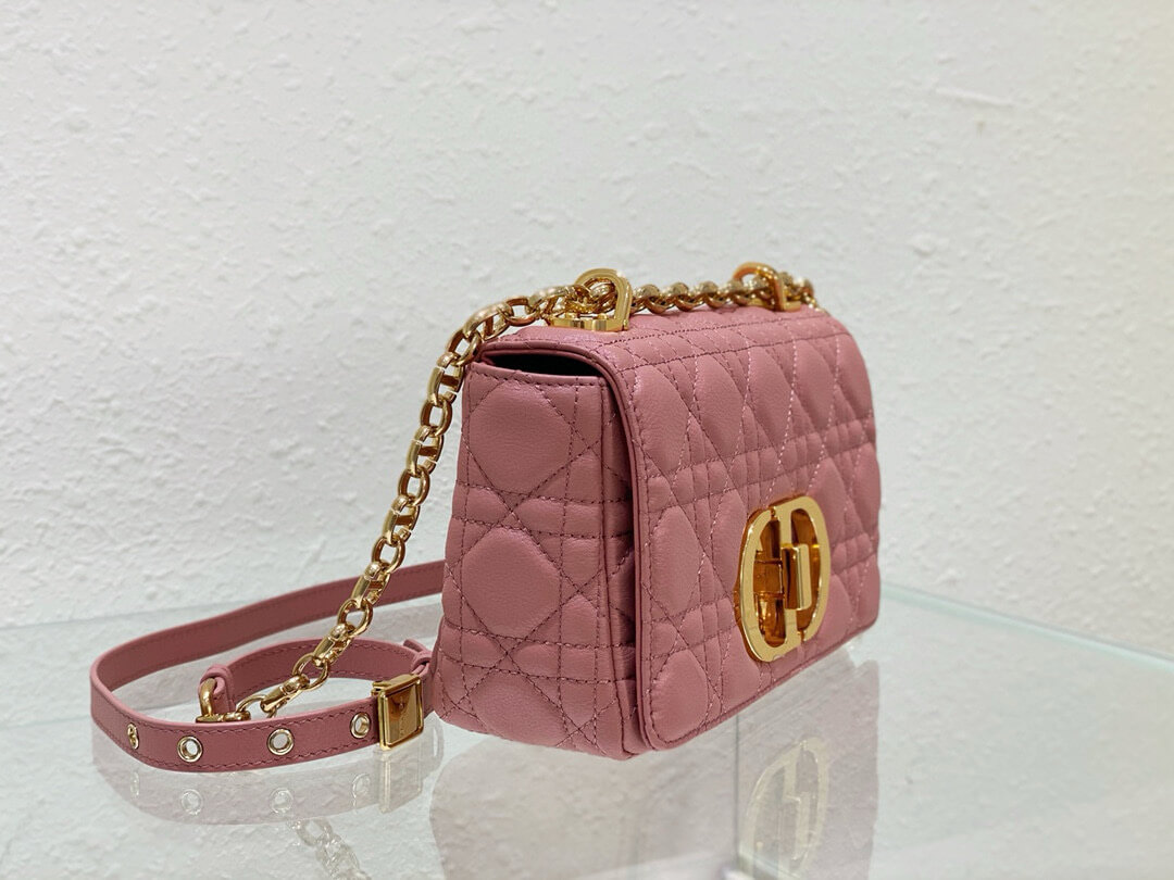Dior Small Caro Bag Antique Pink Cannage Calfskin - Image 5