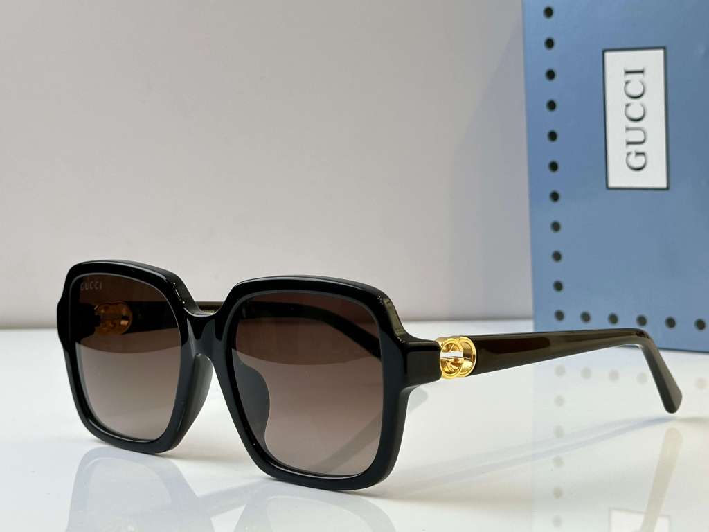 Autre Marque Gucci Interlocking G Sunglasses GG0096S – Black, Havana & Pink Lenses