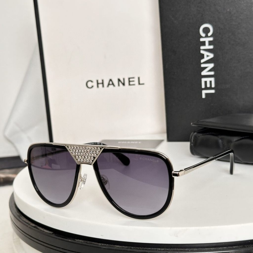 Chanel 95730S Aviator Sunglasses – Luxe Crystal-Embellished Elegance