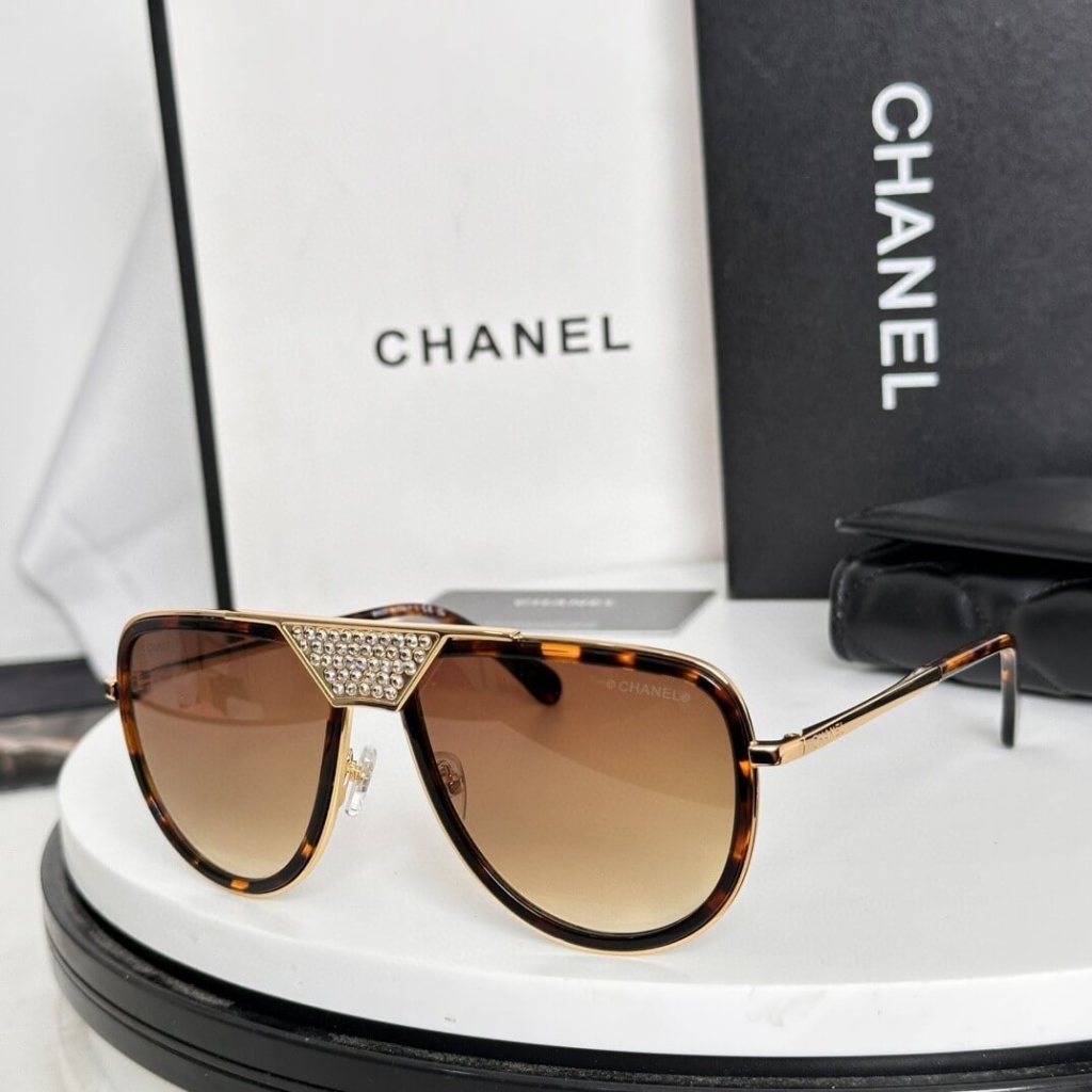 Chanel 95730S Aviator Sunglasses – Luxe Crystal-Embellished Elegance