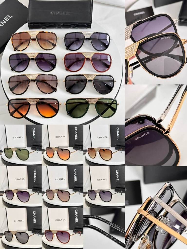Chanel 95730S Aviator Sunglasses – Luxe Crystal-Embellished Elegance