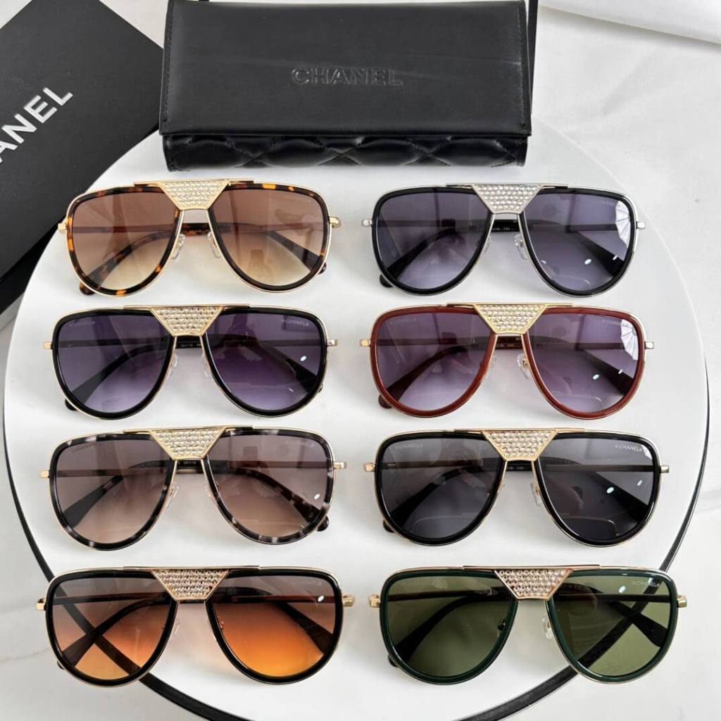Chanel 95730S Aviator Sunglasses – Luxe Crystal-Embellished Elegance