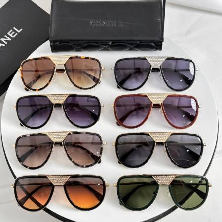Chanel 95730S Aviator Sunglasses – Luxe Crystal-Embellished Elegance - Image 9