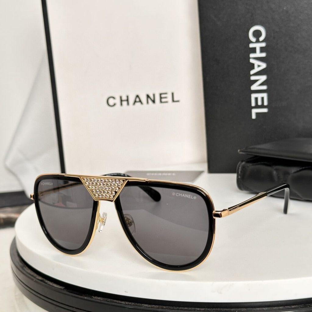 Chanel 95730S Aviator Sunglasses – Luxe Crystal-Embellished Elegance