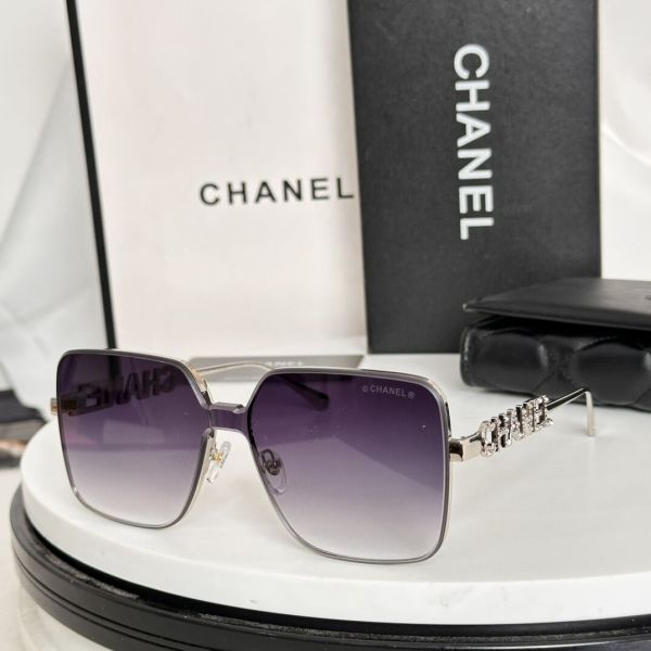 Chanel Luxe Square Crystal Logo Sunglasses – Bold, Glamorous, Iconic