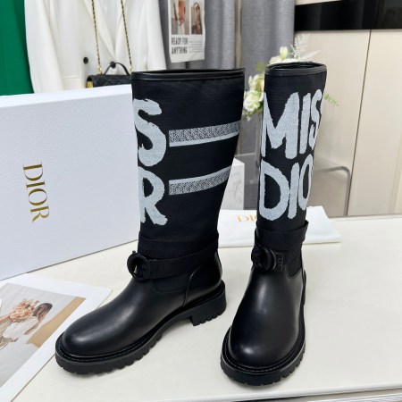 Dior D-Major Black Canvas and Leather Boots