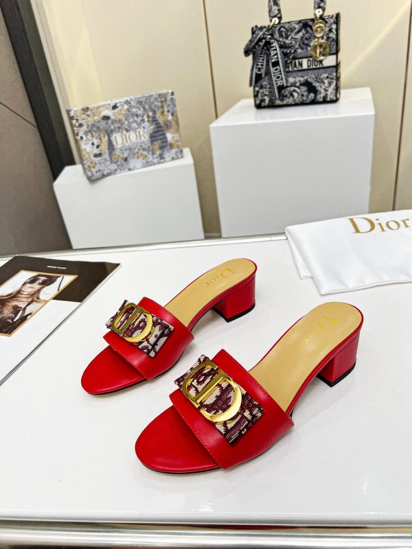 Dior Women's Casual Outdoor Beach Red Sandals