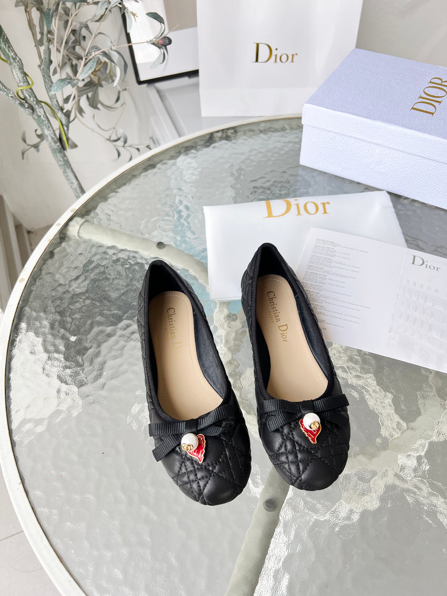 Dior J'Adior Ballet Black Quilted Cannage Calfskin Flats - Image 6