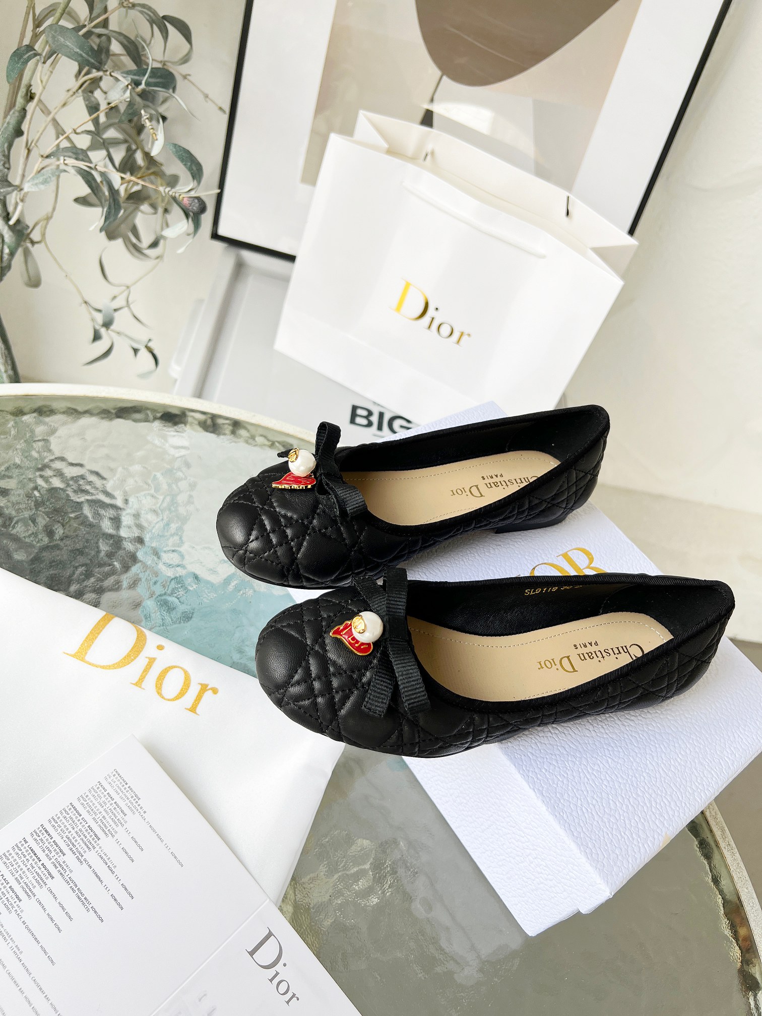 Dior J'Adior Ballet Black Quilted Cannage Calfskin Flats - Image 5