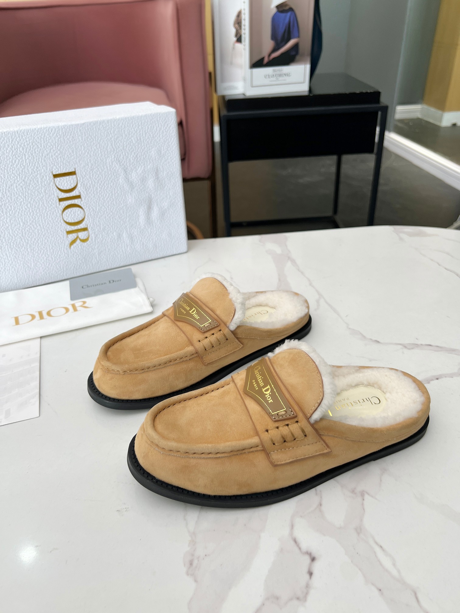 Dior Boy Mules Beige Suede Loafer - Image 6