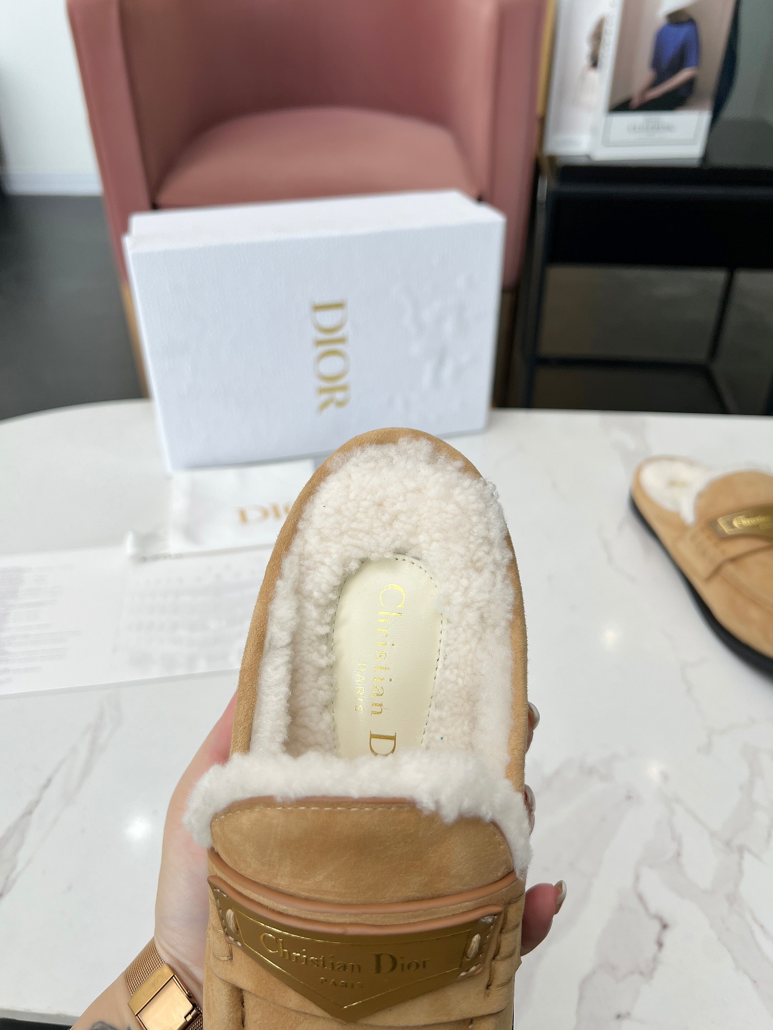 Dior Boy Mules Beige Suede Loafer - Image 5