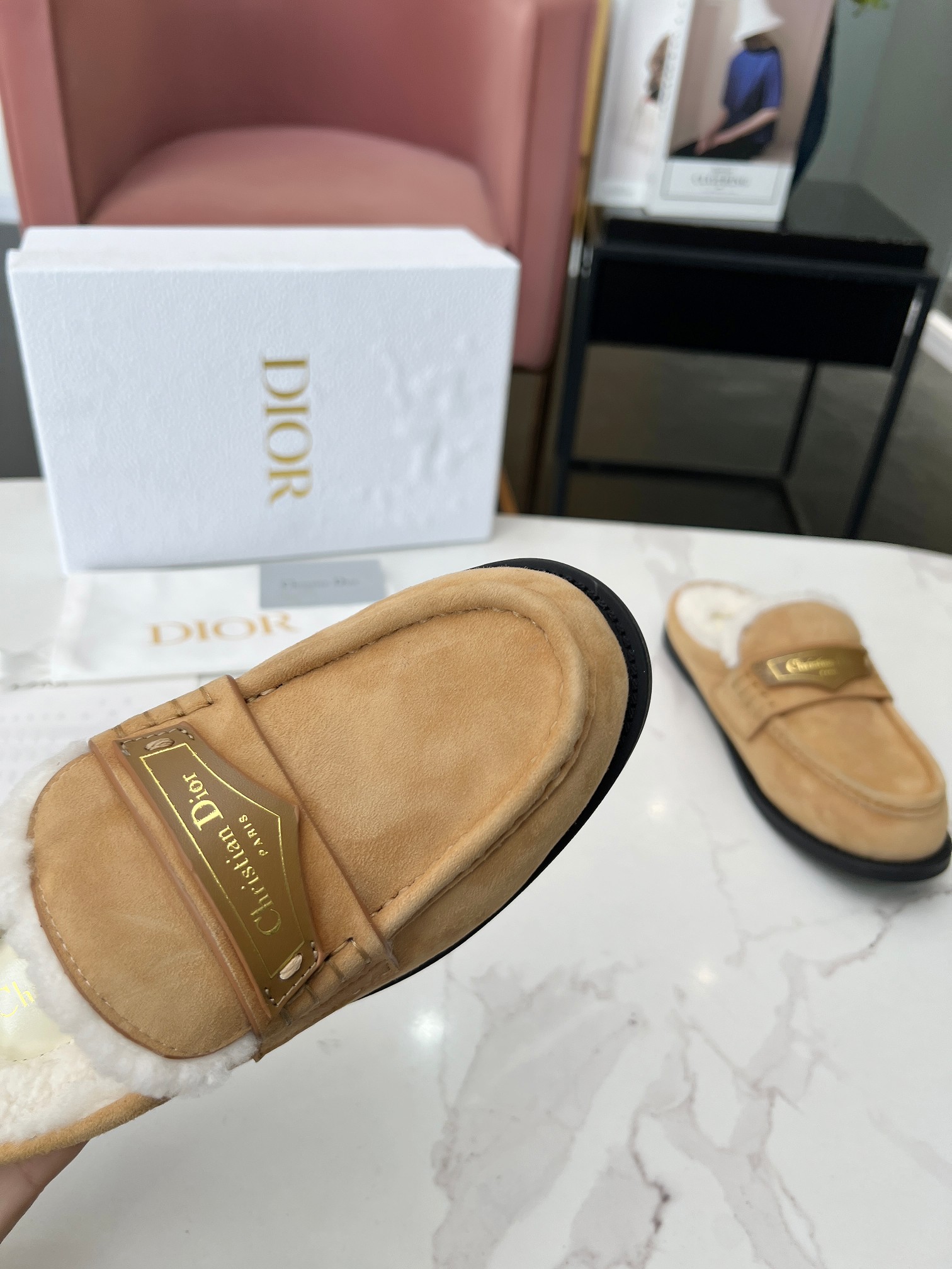 Dior Boy Mules Beige Suede Loafer - Image 4