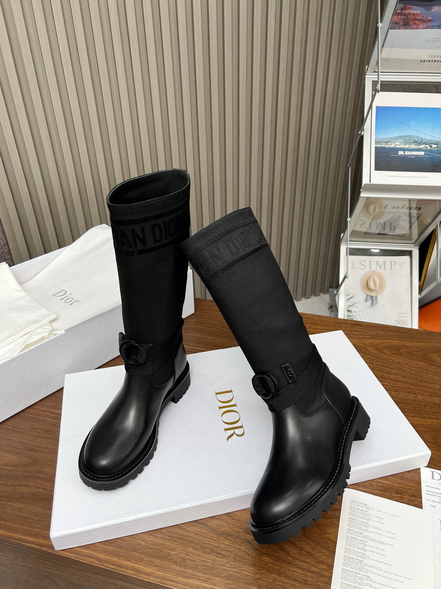 Dior D-Major High Black Technical Fabric and Calfskin Boots - Image 10