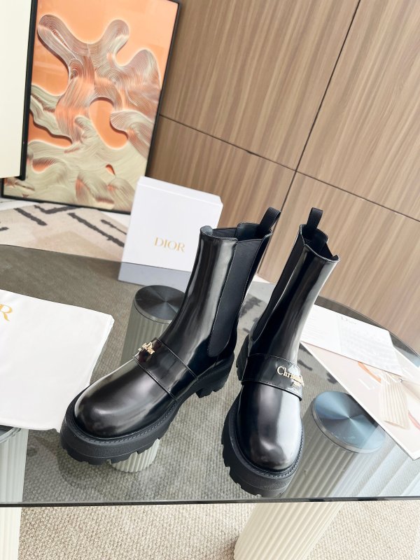 Dior D-Quest Chelsea Black Calfskin Boots