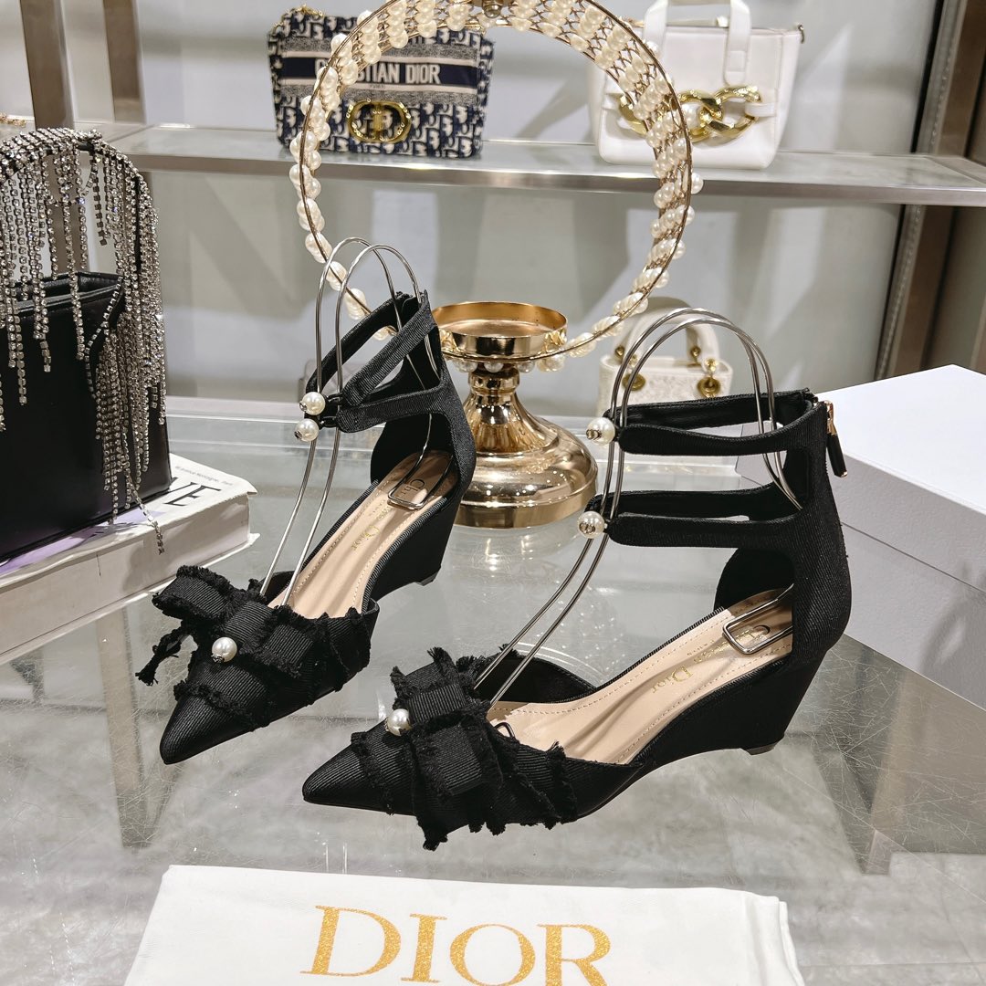 Dior J'Adior Black Wedge Pump - Image 7