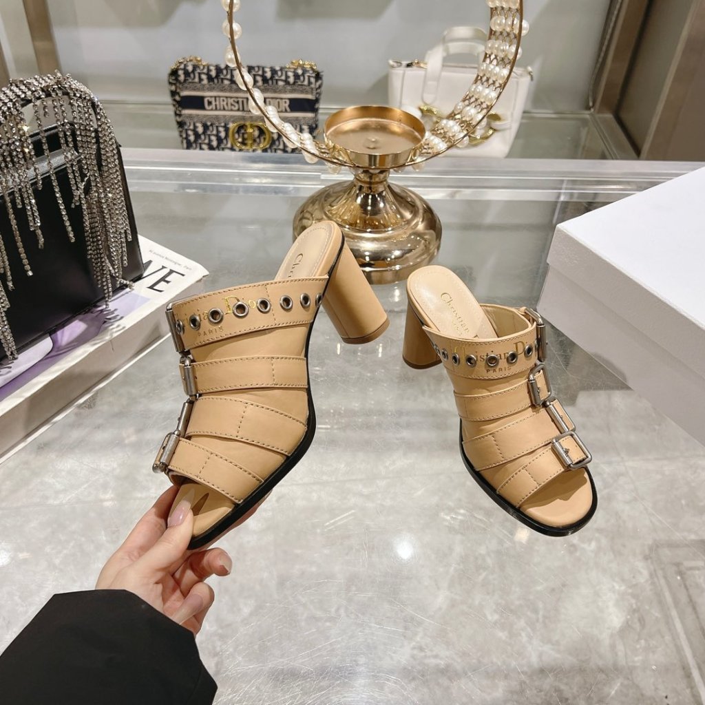 Dior Punk Heeled Beige Slide