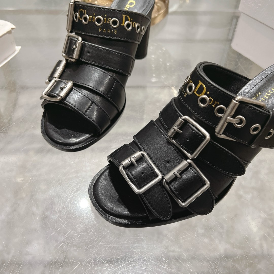 Dior Punk Heeled Black Slide - Image 9