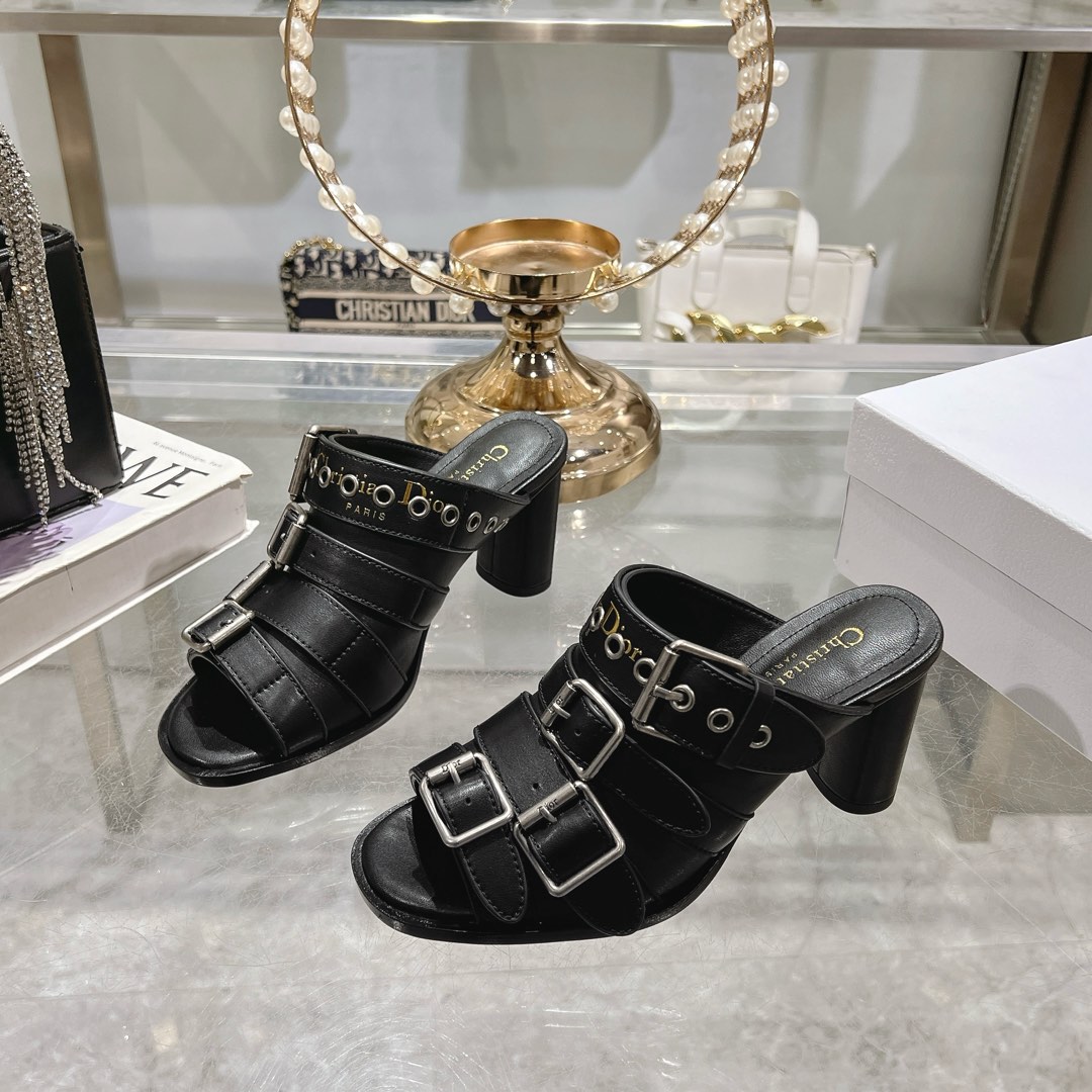 Dior Punk Heeled Black Slide - Image 7