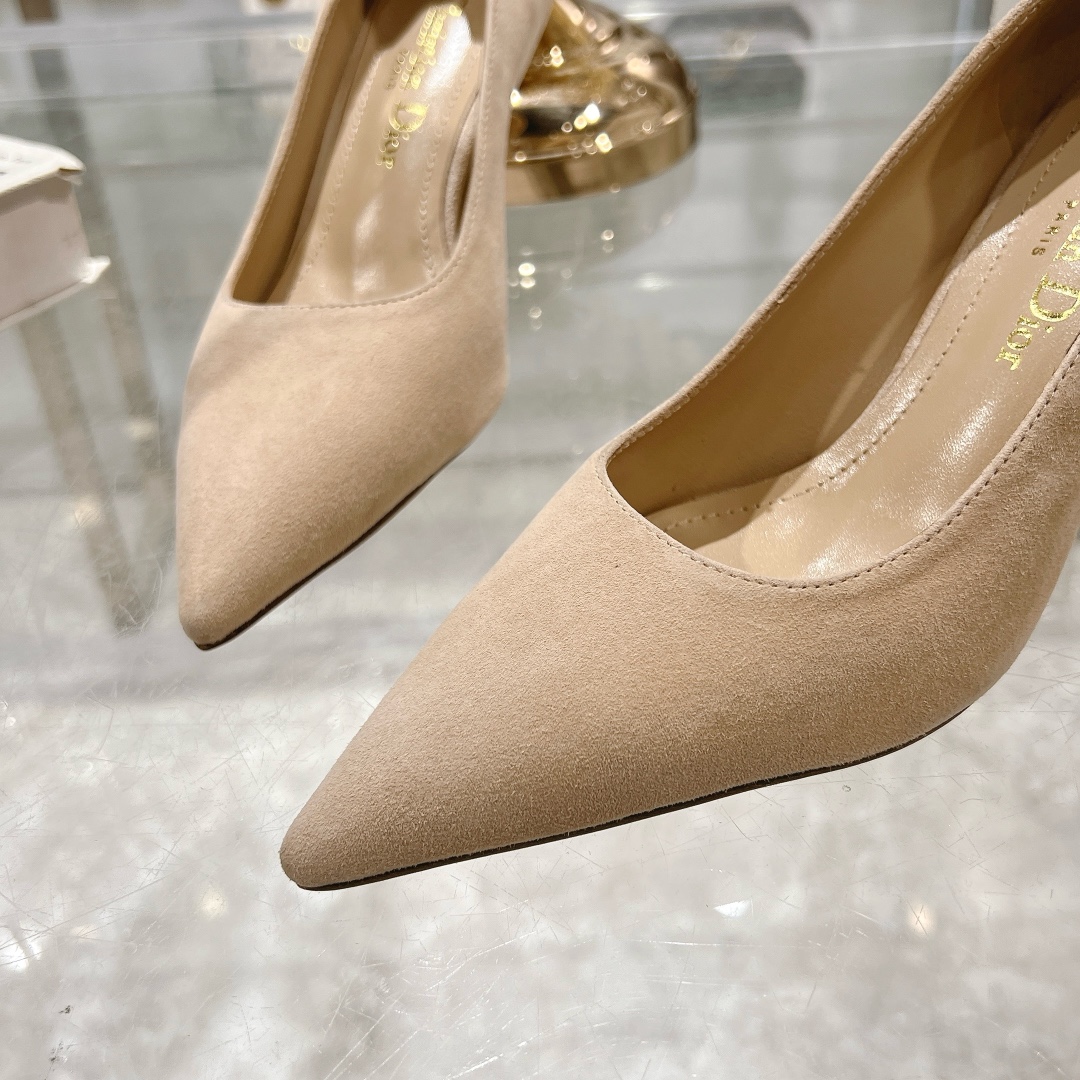 Dior Tribales Beige Suede Kitten Heel Pumps - Image 9