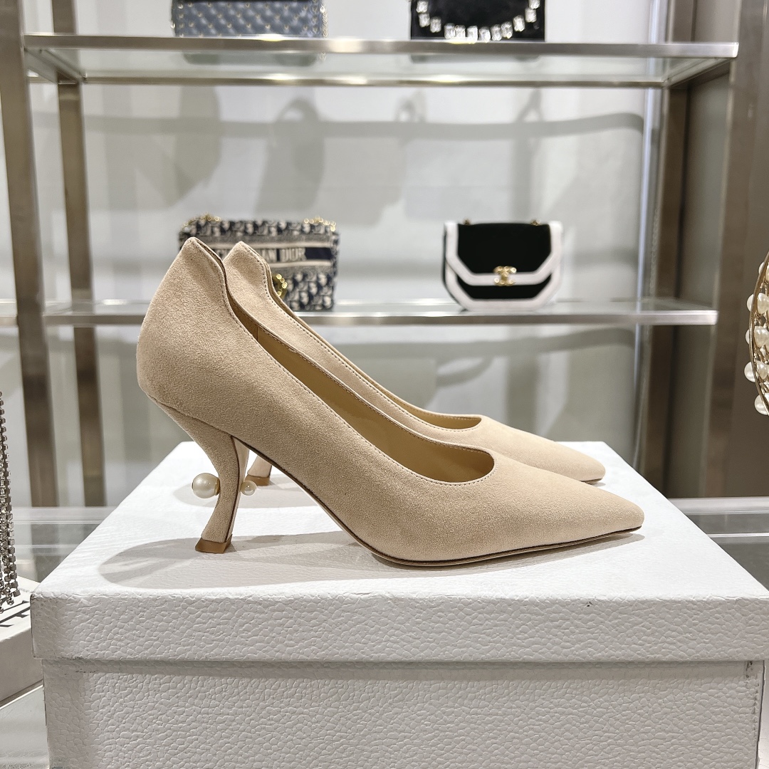 Dior Tribales Beige Suede Kitten Heel Pumps - Image 7