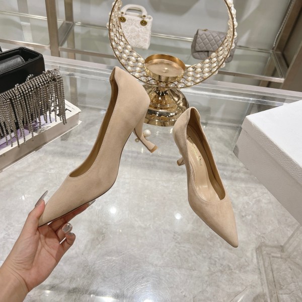 Dior Tribales Beige Suede Kitten Heel Pumps