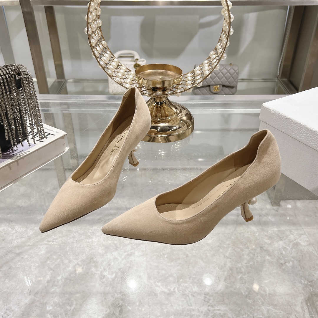 Dior Tribales Beige Suede Kitten Heel Pumps - Image 4
