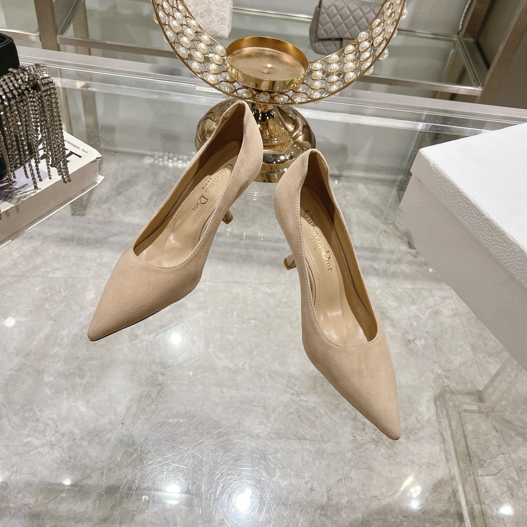 Dior Tribales Beige Suede Kitten Heel Pumps - Image 3