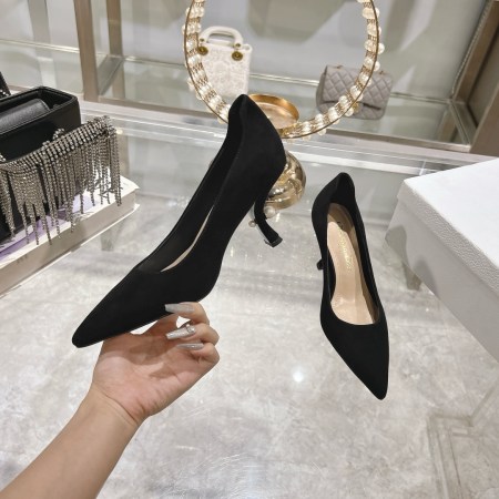 Dior Tribales Black Suede Kitten Heel Pumps