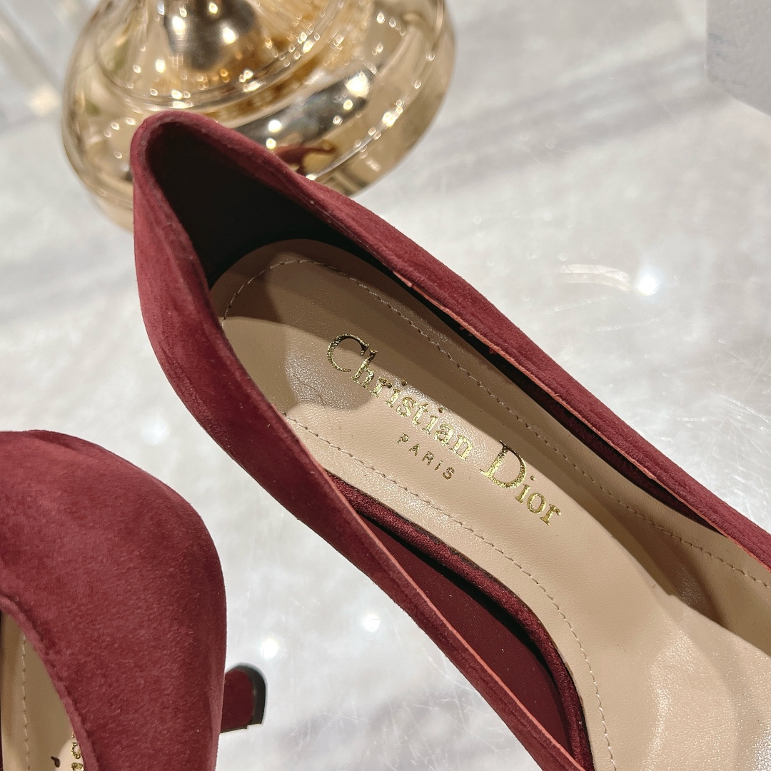 Dior Tribales Red Suede Kitten Heel Pumps - Image 10