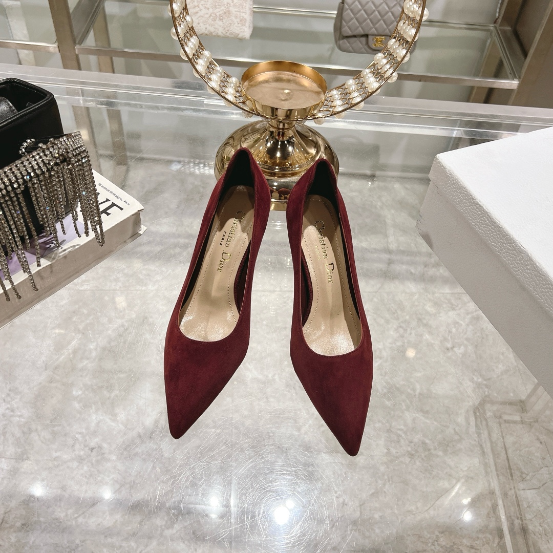 Dior Tribales Red Suede Kitten Heel Pumps - Image 2