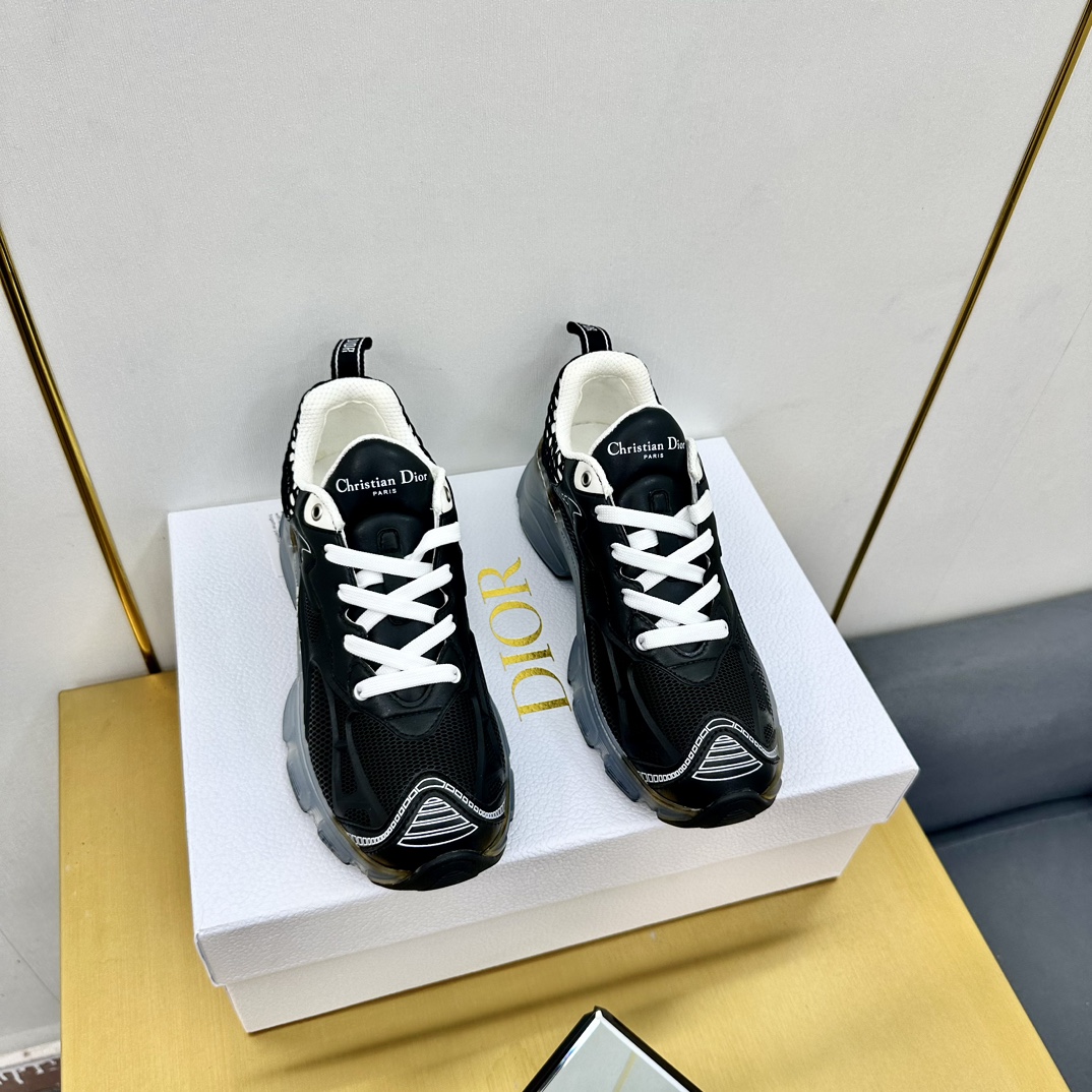 Dior Vibe lace-up casual Black & White sneakers - Image 5