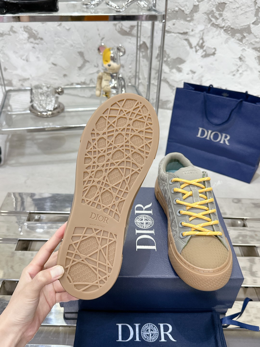 Dior x Stone Island B33 Gray Sneaker - Image 5