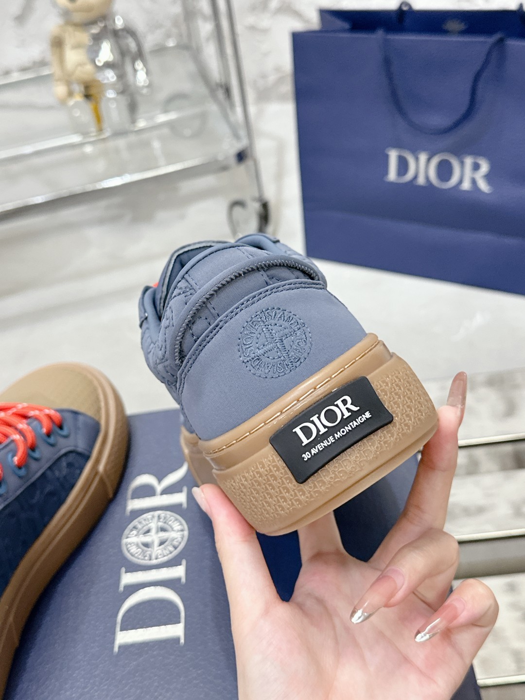Dior x Stone Island B33 Navy Blue Sneaker - Image 2