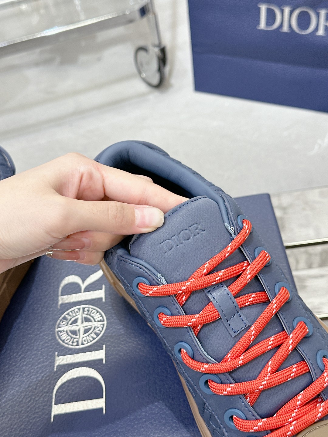 Dior x Stone Island B33 Navy Blue Sneaker - Image 4