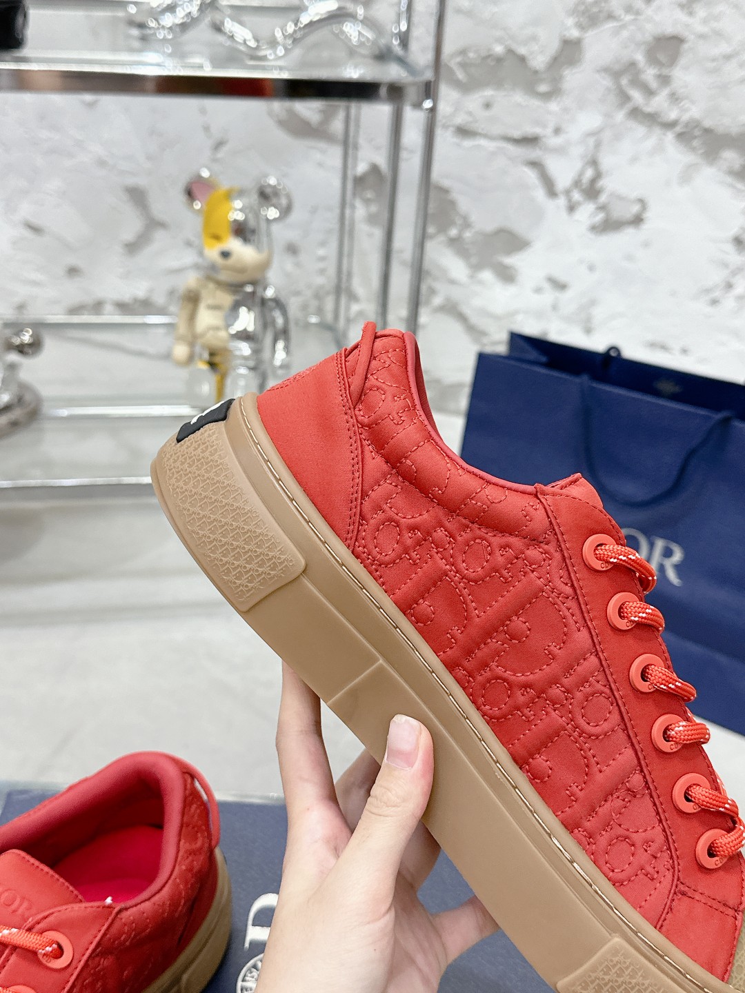 Dior x Stone Island B33 Red Sneaker - Image 4