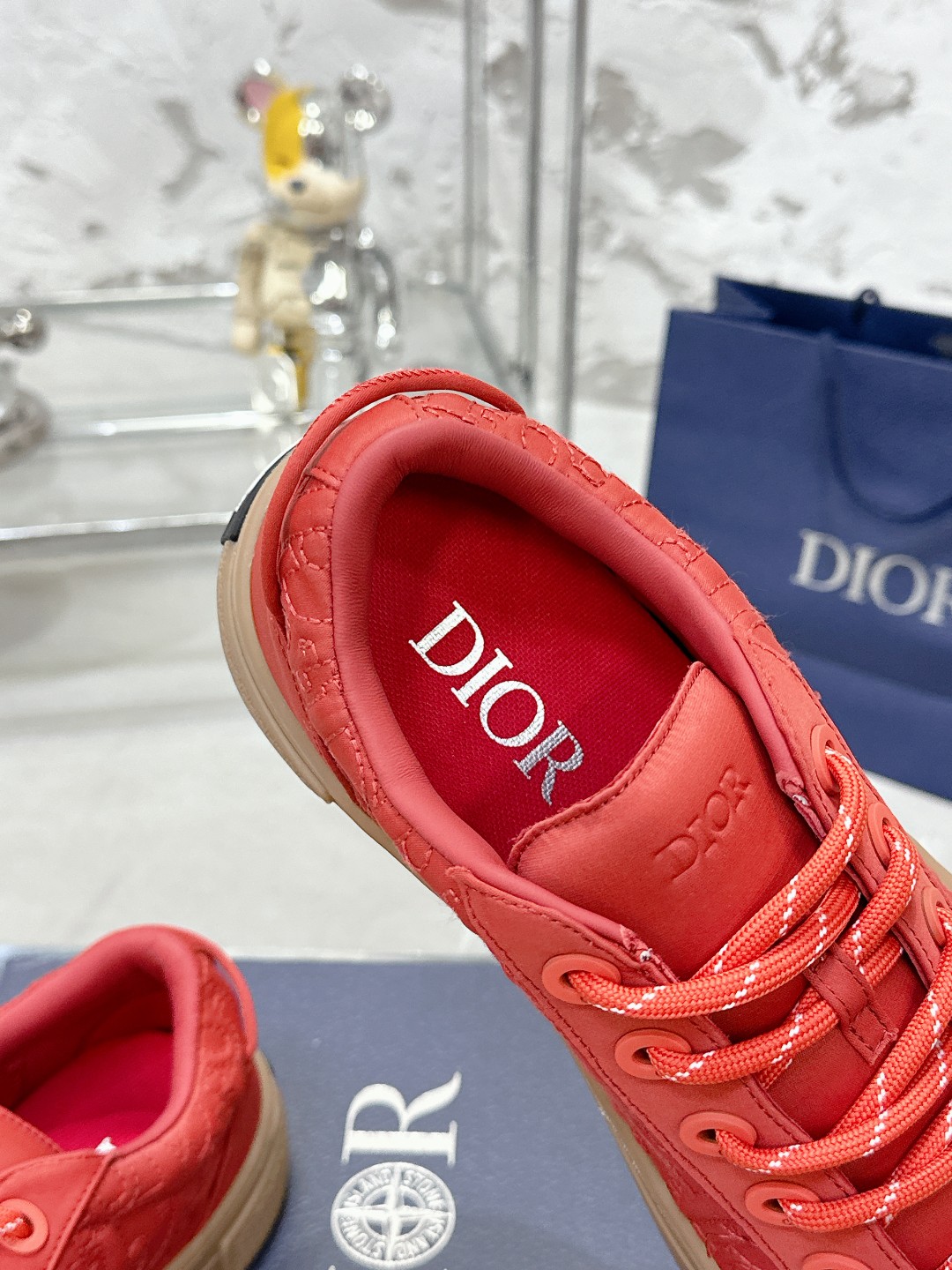 Dior x Stone Island B33 Red Sneaker - Image 8