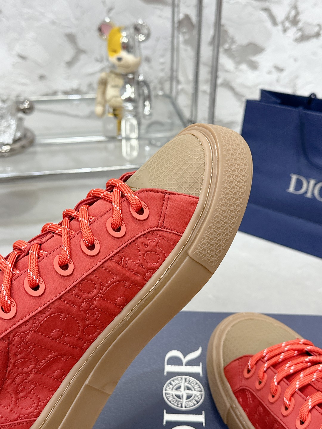 Dior x Stone Island B33 Red Sneaker - Image 7