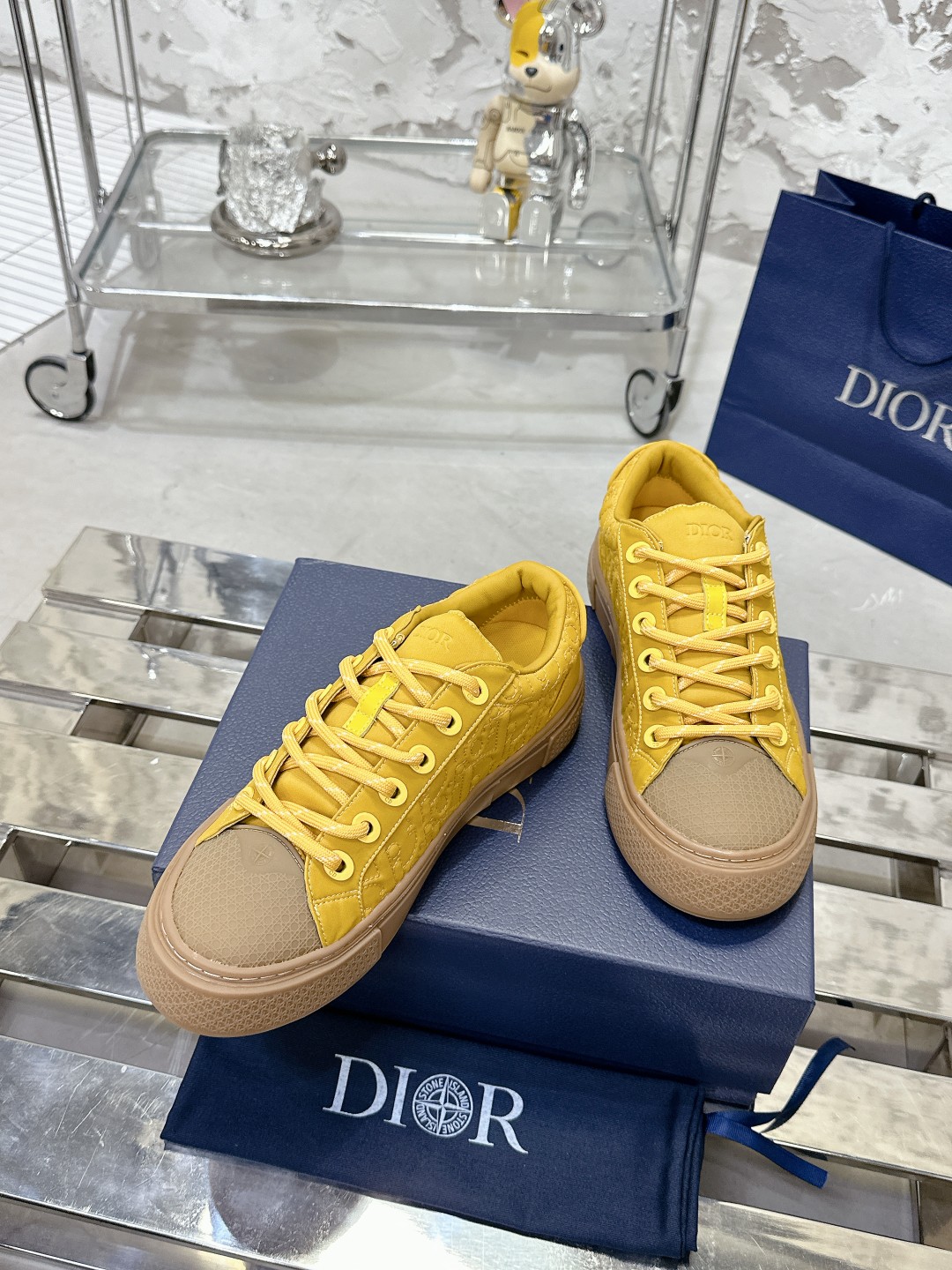 Dior x Stone Island B33 Yellow Sneaker